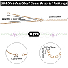 10Pcs 304 Stainless Steel Cable Chain Bracelet Making AJEW-BBC0002-11-2