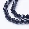 Black Glass Bicone Beads Strands X-GLAA-S026-10-2