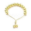 Rack Plating Brass Round Bead Slider Bracelets for Women BJEW-M232-01G-D-2