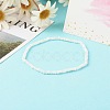 Faceted Rondelle Natural Rainbow Moonstone Beads Stretch Bracelets BJEW-JB06383-06-2