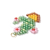 Beaded Cactus Charms PALLOY-MZ00455-4