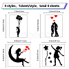 4Pcs 4 Styles Valentine's Day Square PET Waterproof Self-adhesive Car Stickers DIY-GF0007-45I-2