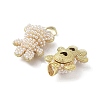 Rack Plating Golden Brass with Plastic Imitation Pearl Pendants KK-G482-02G-2