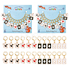 12Pcs 4 Style Alloy Enamel Playing Card Charm Locking Stitch Markers HJEW-PH01665-1