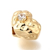 Brass Micro Pave Clear Cubic Zirconia Beads KK-U061-15C-G-2