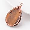 Natural Tiger Eye Pendants G-K122-07RG-2