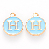 Golden Plated Alloy Enamel Charms ENAM-S118-04H-1