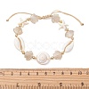 Synthetical Turquoise & Natural Mixed Shell & Acrylic Beads Adjustable Bracelets for Women BJEW-TA00743-4