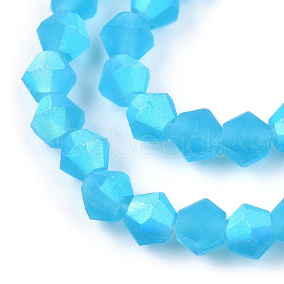 Imitate Austrian Crystal Bicone Frosted Glass Beads Strands X-EGLA-A039-T6mm-MB19-1