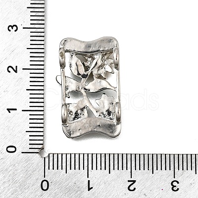 Brass Crystal Rhinestone Rectangle with Flower Multi-Strands Links KK-P306-19P-1