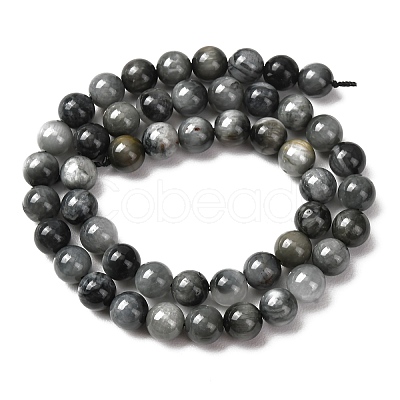 Natural Hawk's Eye Beads Strands G-L478-03-8mm-01-1