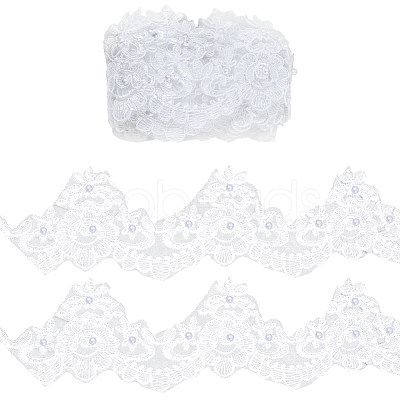 3 Yards Polyester Lace Ribbons SRIB-GF0001-59-1