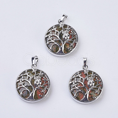 Natural Unakite Pendants G-K234-E18-1