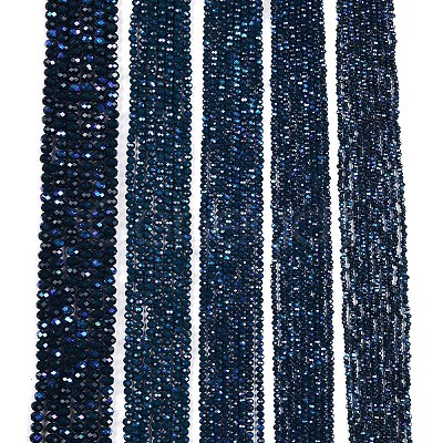 Electroplate Opaque Solid Color Glass Beads Strands EGLA-A044-P4mm-L16-1