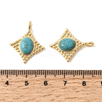 Synthetic Turquoise Pendants KK-Z149-14G-01-1