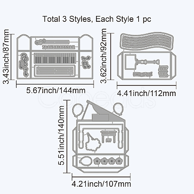 Carbon Steel Cutting Dies Stencils DIY-WH0309-476-1