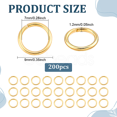 200Pcs 304 Stainless Steel Open Jump Rings STAS-ME0003-46-1