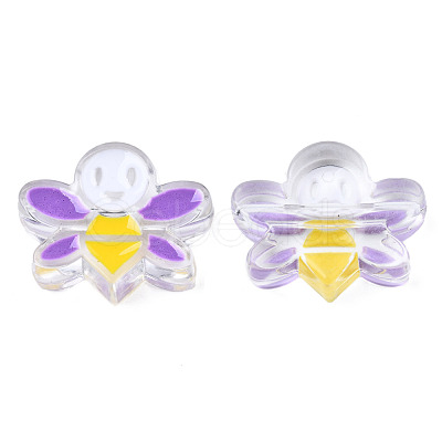 Transparent Acrylic Enamel Beads TACR-N012-007C-1