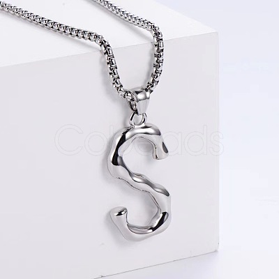 Minimalist chic collarbone necklace with 26 English letters design LW4134-45-1