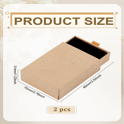 2Pcs Cardboard Paper Jewelry Drawer Boxes CON-LP0001-46B-1