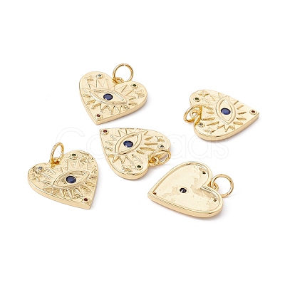 Rack Plating Brass Micro Pave Colorful Cubic Zirconia Pendants ZIRC-C040-39G-1