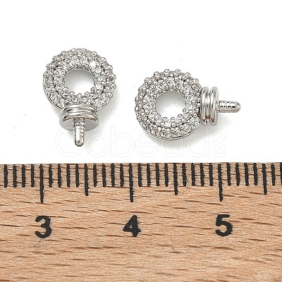 Brass Micro Pave Cubic Zirconia Peg Bails KK-D229-15P-1
