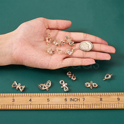 Alloy Rhinestone Crystal Links Connectors PALLOY-TA0002-26LG-1