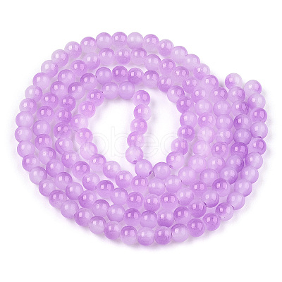 Baking Paint Imitation Jade Glass Round Bead Strands X1-DGLA-N003-6mm-04-1