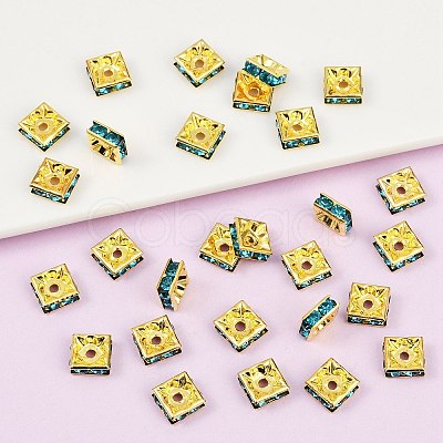Brass Rhinestone Spacer Beads RSB074NF-13G-1