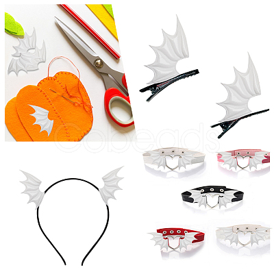 Gorgecraft 40Pcs 2 Style Demon Wing PU Leather Ornament Accessories FIND-GF0005-93B-1