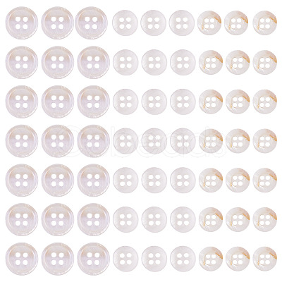 105Pcs 3 Styles Natural 4-Hole Freshwater Shell Buttons BUTT-TA0001-26-1