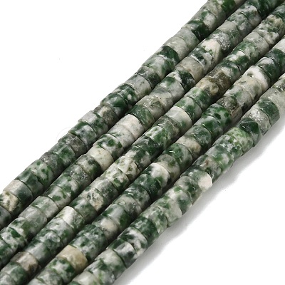 Natural Green Spot Jasper Beads Strands G-Z110-A18-2x4mm-1
