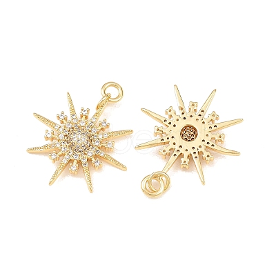 Brass Micro Pave Cubic Zirconia Pendants KK-C162-019G-1