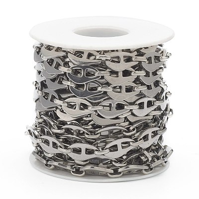 Tarnish Resistant 304 Stainless Steel Mariner Link Chains STAS-H145-08P-1