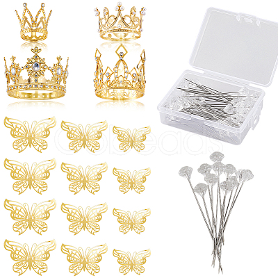 Crown Zinc Alloy Cake Decoration AJEW-CP0008-85S-1