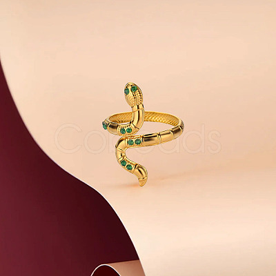 Retro Royal Style Stainless Steel with Cubic Zirconia Cuff Rings for Women FS-WG343E9-09-1