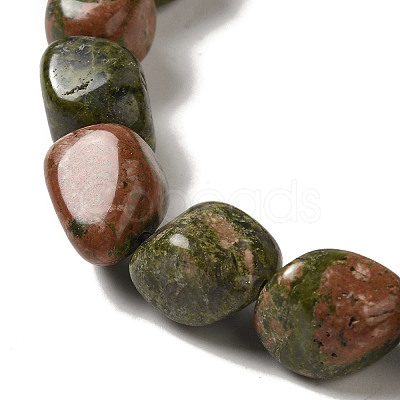 Natural Unakite Beads Strands G-B078-D34-04-1