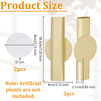 Iron Wall Hanging Vase AJEW-WH0481-420G-1