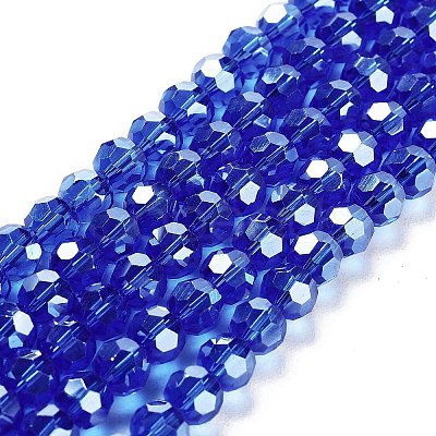 Electroplate Transparent Glass Beads Strands EGLA-A035-T6mm-A21-1