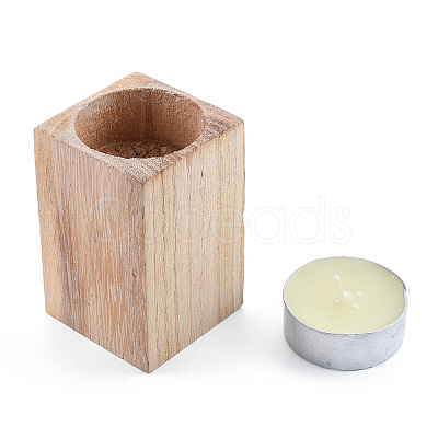 Natural Wood Candle Holder LS-AJEW-T002-01-1