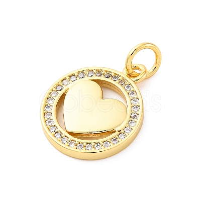 Brass Micro Pave Cubic Zirconia Pendants KK-D325-60G-02-1