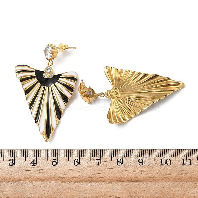 304 Stainless Steel Triangle Dangle Stud Earrings LS-EJEW-F392-01G-1
