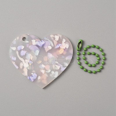 Translucent Acrylic Disc Pendant Keychain KEYC-WH0027-85E-02-1