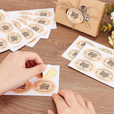 30Sheets Self-Adhesive Kraft Paper Gift Tag Stickers DIY-OC0009-12-1