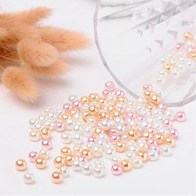 Barely Pink Mix Pearlized Glass Pearl Beads HY-X006-6mm-01-1