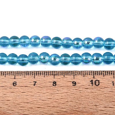 Transparent Electroplate Glass Beads Strands EGLA-Q132-6MM-01A-17-1