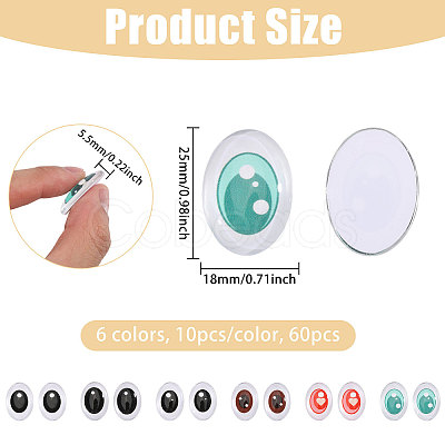 60Pcs 6 Colors Glass Craft Eyes for Doll DIY-CA0007-83-1