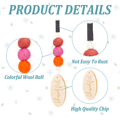 Wood & Wool Felt Car Air Vent Clips HJEW-DR00037-1