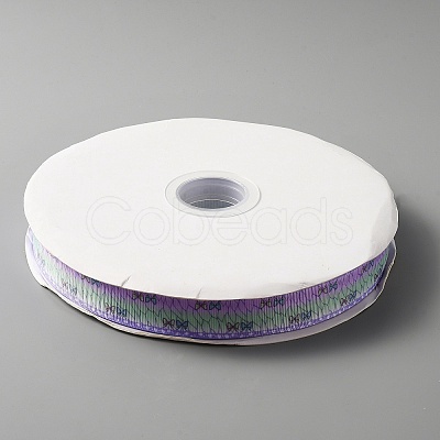 Polyester Printed Grosgrain Ribbon OCOR-WH0078-24B-1