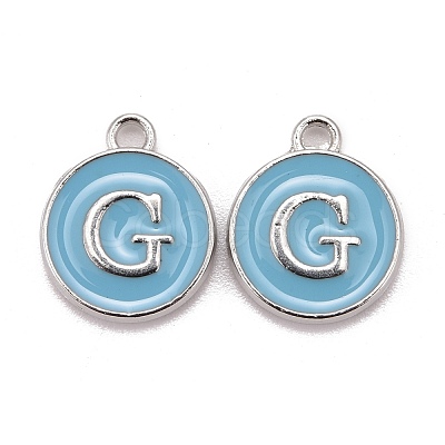 Platinum Plated Alloy Enamel Charms X-ENAM-S118-04G-P-1